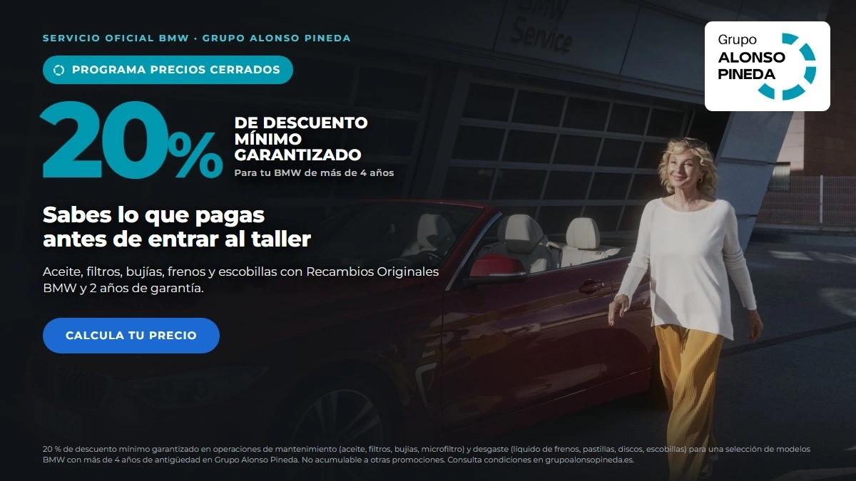 20% de descuento mínimo para tu BMW de más de 4 años