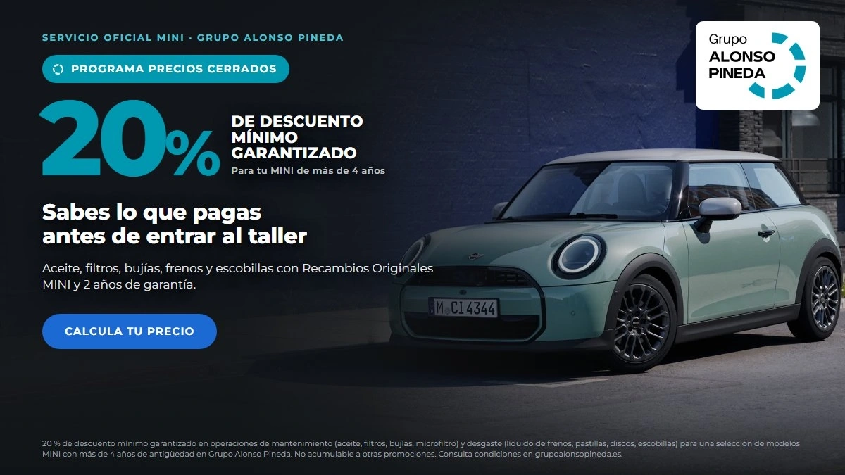 20% de descuento mínimo para tu MINI de más de 4 años